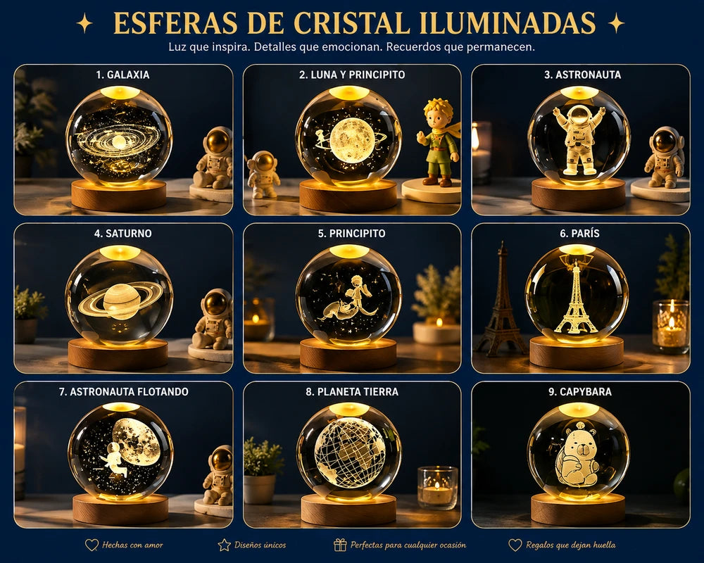 Lámpara de Cristal 3D Saturno – Ilumina tu Espacio con la Belleza del Universo