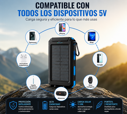POWER BANK DE 20000mAh + Panel Solar