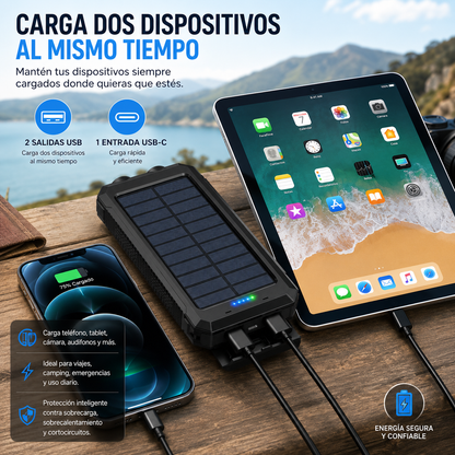 POWER BANK DE 20000mAh + Panel Solar